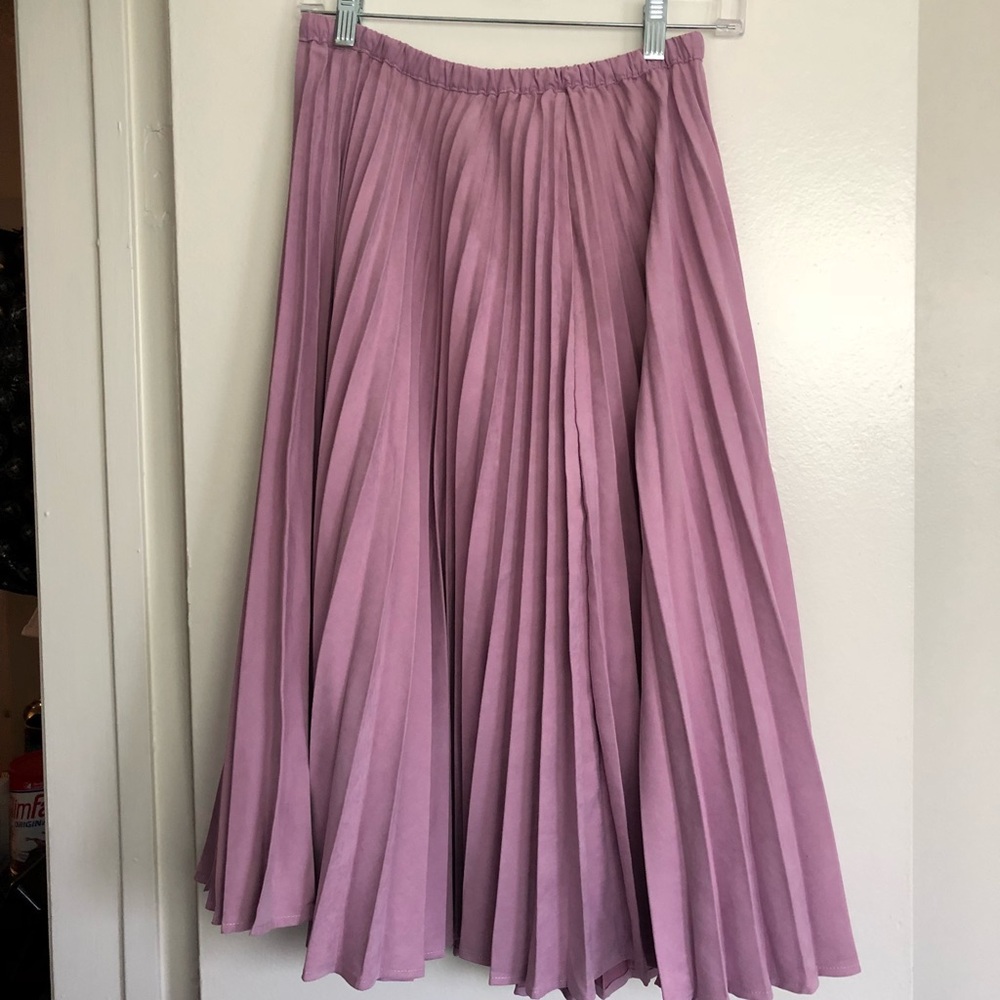 Purple pleated skirt
